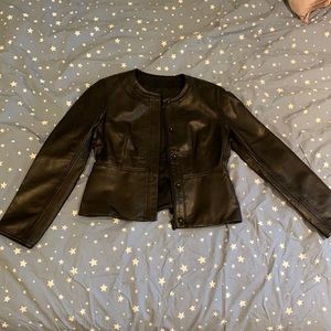 DVF black leather jacket
